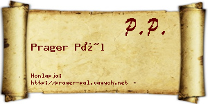 Prager Pál névjegykártya
